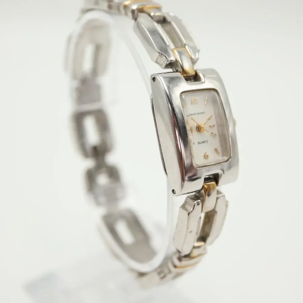 Harve Bernard Womens Faded Two Tone MOP Watch 19mm Rectangle Dial w New Battery